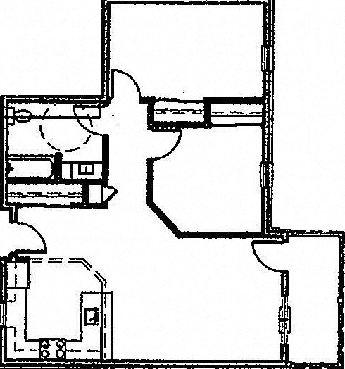 Floor plan for 2 beds, 1 bath, 700 sqft